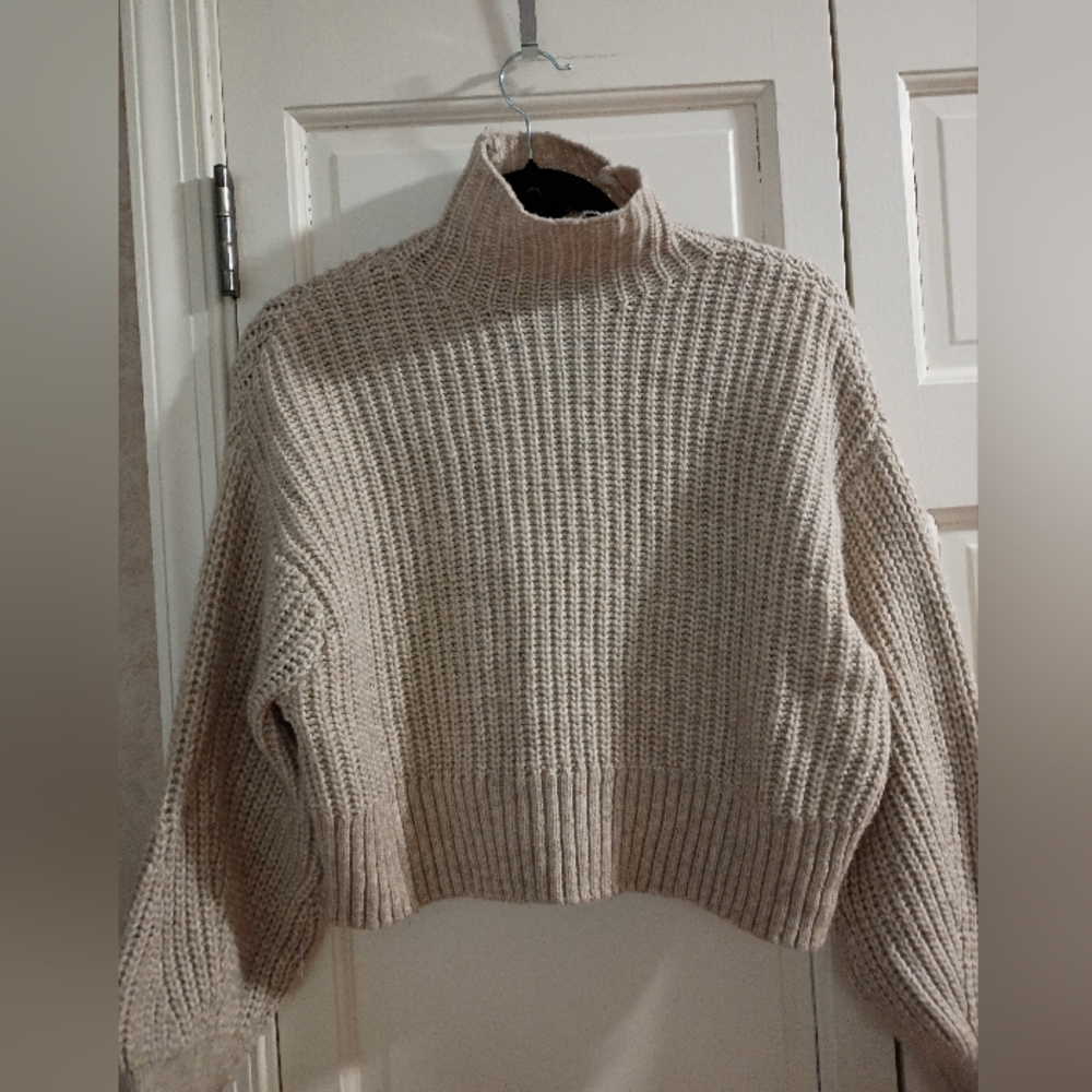 Divided Beige Turtleneck Oversized Sweater - Picture 2 of 9